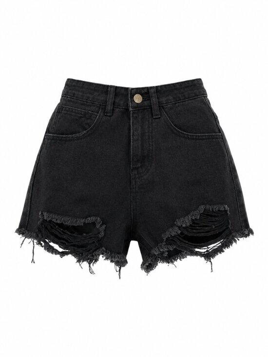 Princess Polly Pants - 🦋 2/30 Princess Polly Black Distressed Denim Shorts Size 0
